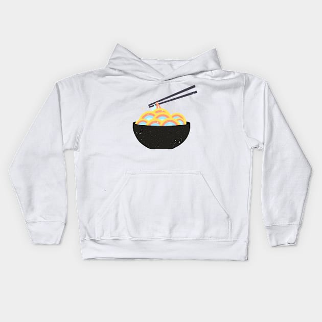 Night Noodles Kids Hoodie by Vintage Dream